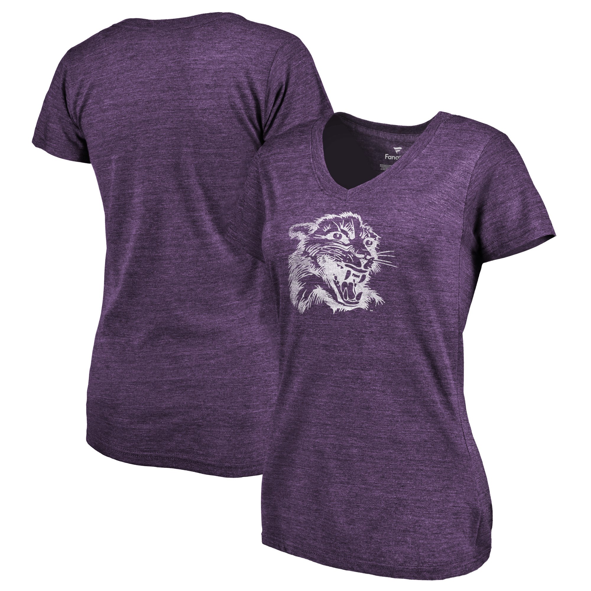 2020 NCAA Fanatics Branded Northwestern Wildcats Women Purple College Vault Primary Logo TriBlend VNeck TShirt->ncaa t-shirts->Sports Accessory
